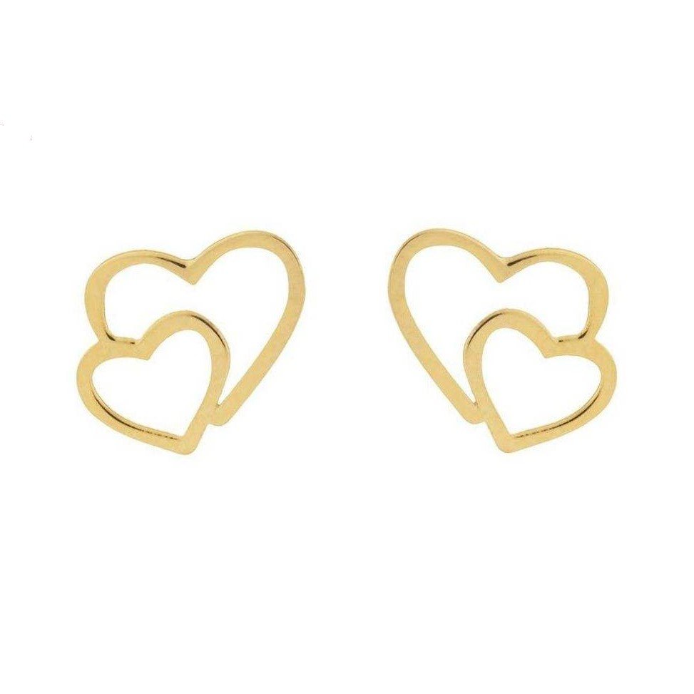 گوشواره طلا 18 عیار زنانه قیراط طرح قلب کد GH4564 — تصویر 2 از 4