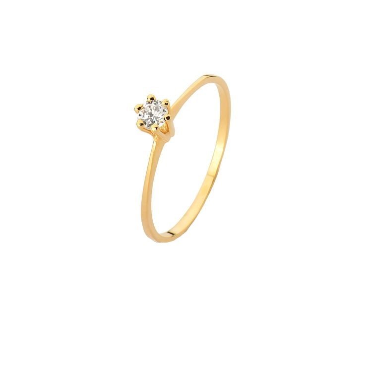 انگشتر طلا 18 عیار زنانه قیراط طرح تک سنگ کد GH2872 — تصویر 1 از 3