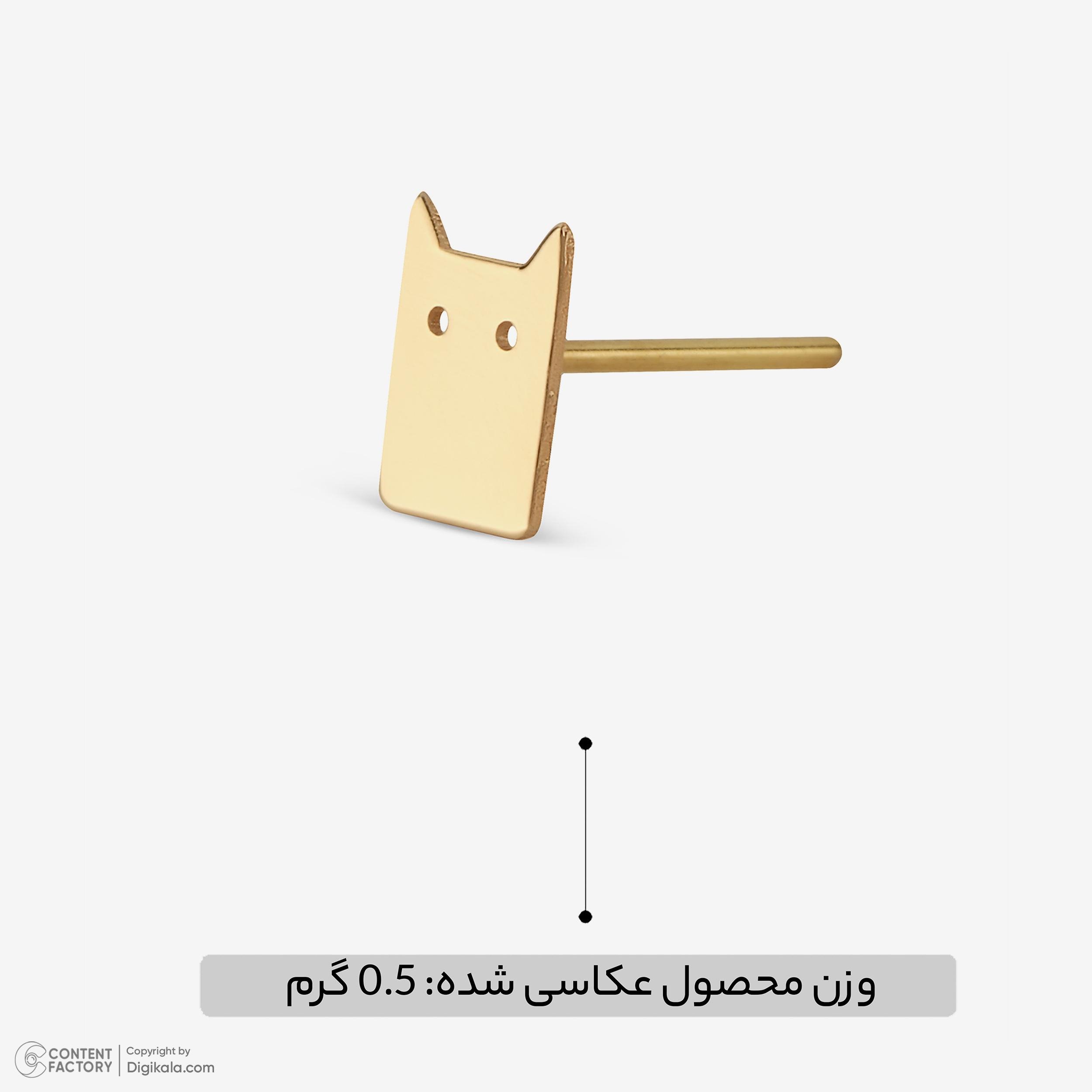 گوشواره میخی طلا 18 عیار دخترانه نیکان گلد مدل 223 — تصویر 2 از 5
