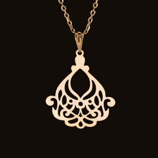 گردنبند طلا 18 عیار زنانه با زنجیر حلقه‌ای (فلامینگو) نیکان گلد مدل ساده 0988 — تصویر 1 از 2