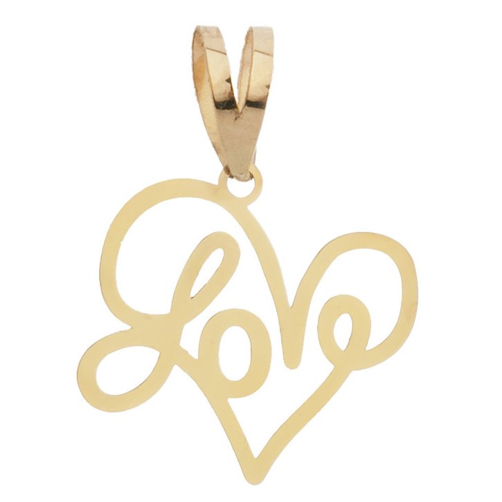 آویز گردنبند طلا 18 عیار زنانه مدل Love و قلب کد S2064 — تصویر 1 از 3