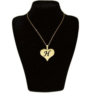 گردنبند طلا 18 عیار زنانه طرح H کد UN0013 — تصویر 2 از 2