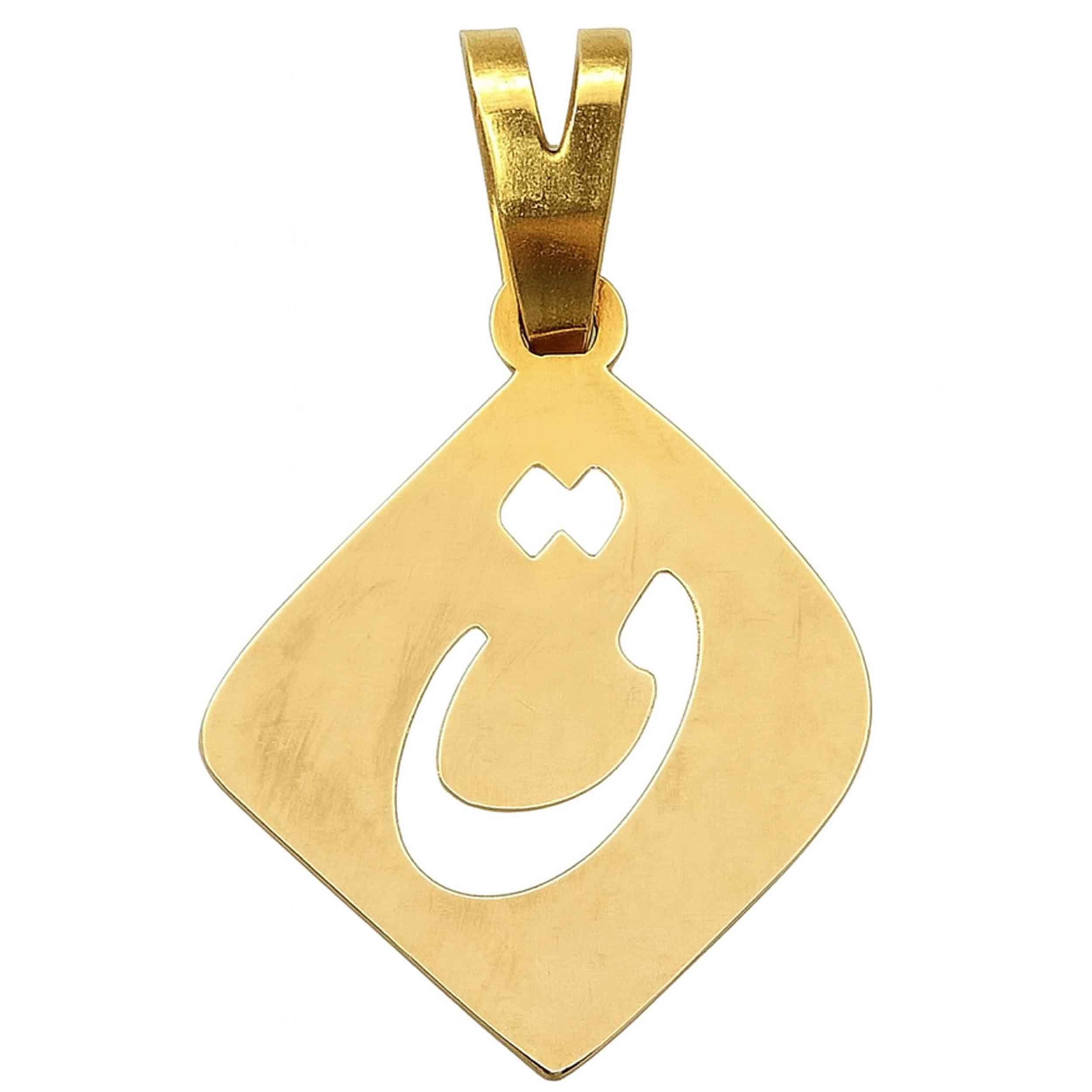 آویز گردنبند طلا 18 عیار بچگانه نیکان گلد طرح حرف ق — تصویر 1 از 2