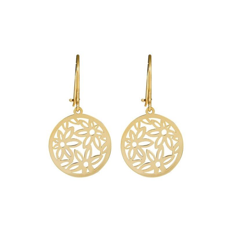 گوشواره طلا 18 عیار زنانه قیراط طرح گل کد GH5242 — تصویر 2 از 3
