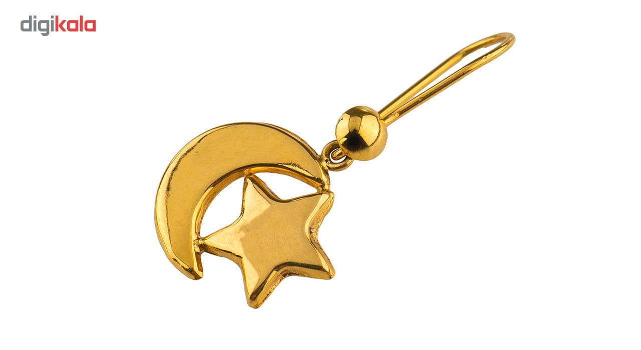 گوشواره طلا 18عیار گالری طلاچی مدل آویز ماه و ستاره — تصویر 3 از 4