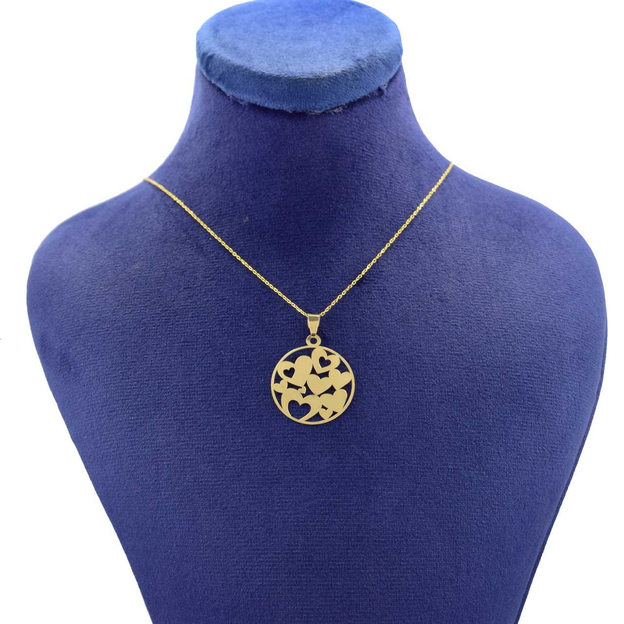 گردنبند طلا 18 عیار زنانه با زنجیر حلقه‌ای (فلامینگو) نیکان گلد مدل قلب — تصویر 1 از 5