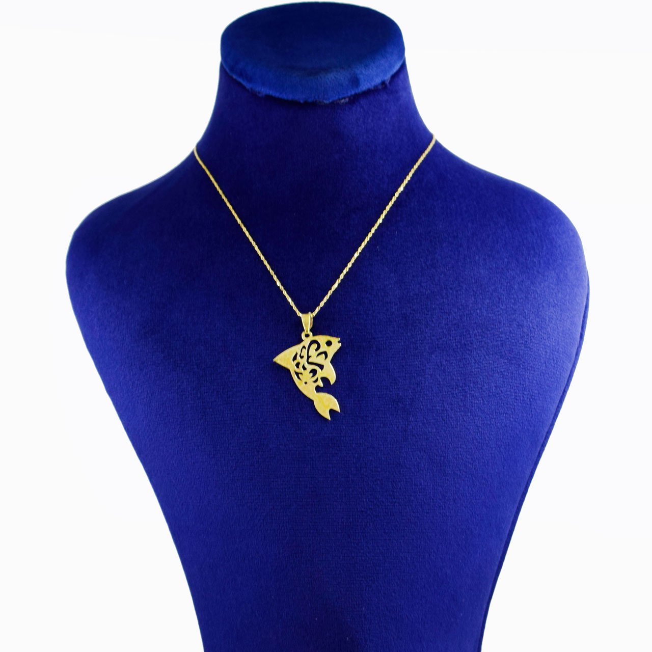 گردنبند طلا 18 عیار زنانه با زنجیر حلقه‌ای (فلامینگو) نیکان گلد مدل ماهی — تصویر 1 از 5