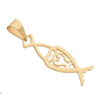 آویز گردنبند طلا 18 عیار زنانه مدل اسلیمی کد 1323245 — تصویر 3 از 3