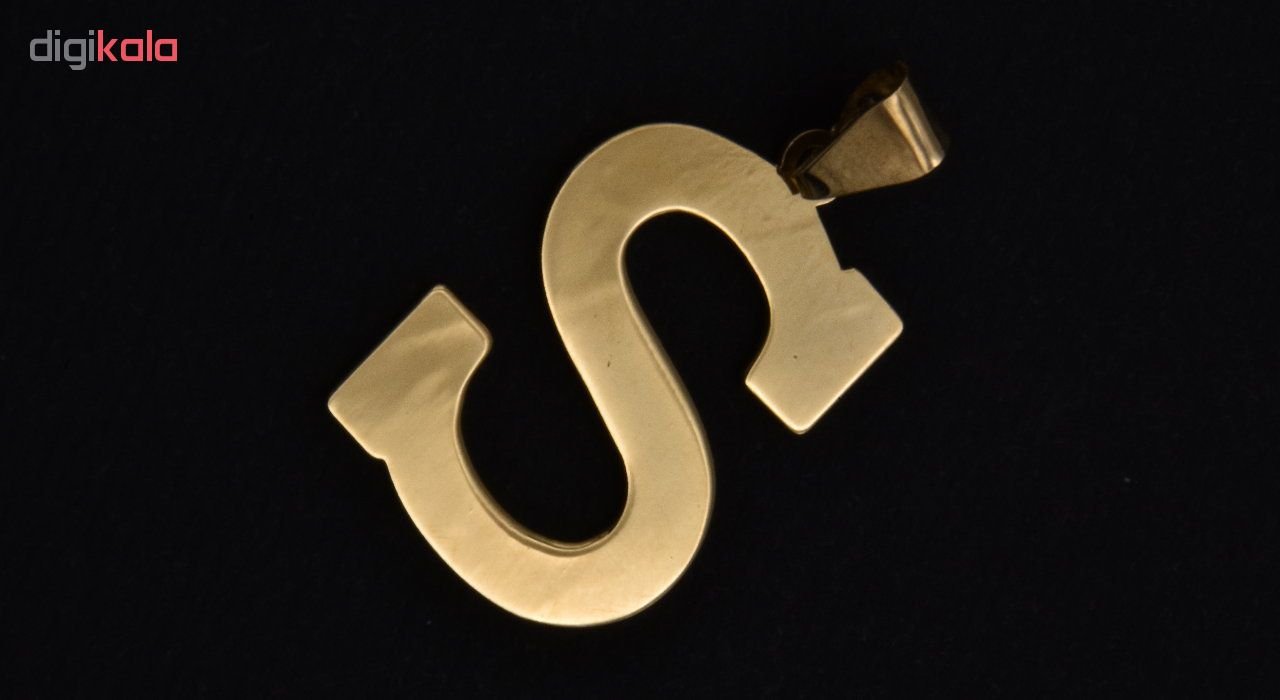آویز گردنبند طلا 18 عیار زنانه آرشا گالری طرح S کد 457A2589 — تصویر 3 از 4