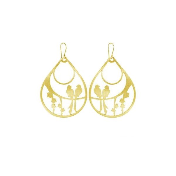 گوشواره طلا 18 عیار زنانه قیراط مدل پرنده کد GH5552 — تصویر 1 از 3