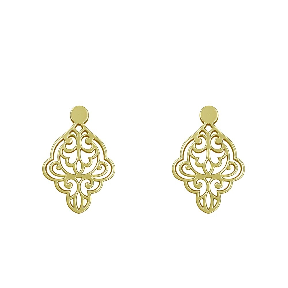 گوشواره میخی طلا 18 عیار زنانه نیکان گلد مدل انتزاعی — تصویر 1 از 4