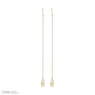 گوشواره بخیه‌ای طلا 18 عیار زنانه نیکان گلد مدل قلبی 55789 — تصویر 2 از 3