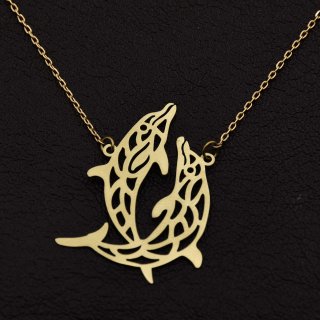 گردنبند طلا 18 عیار زنانه مدل نهنگ P684 — تصویر 2 از 2