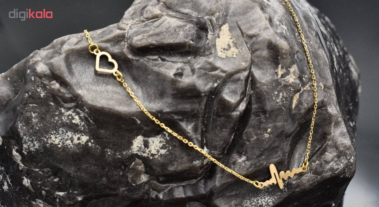 گردنبند طلا 18 عیار زنانه آرشا گالری طرح ضربان قلب کد 403A2475 — تصویر 3 از 5