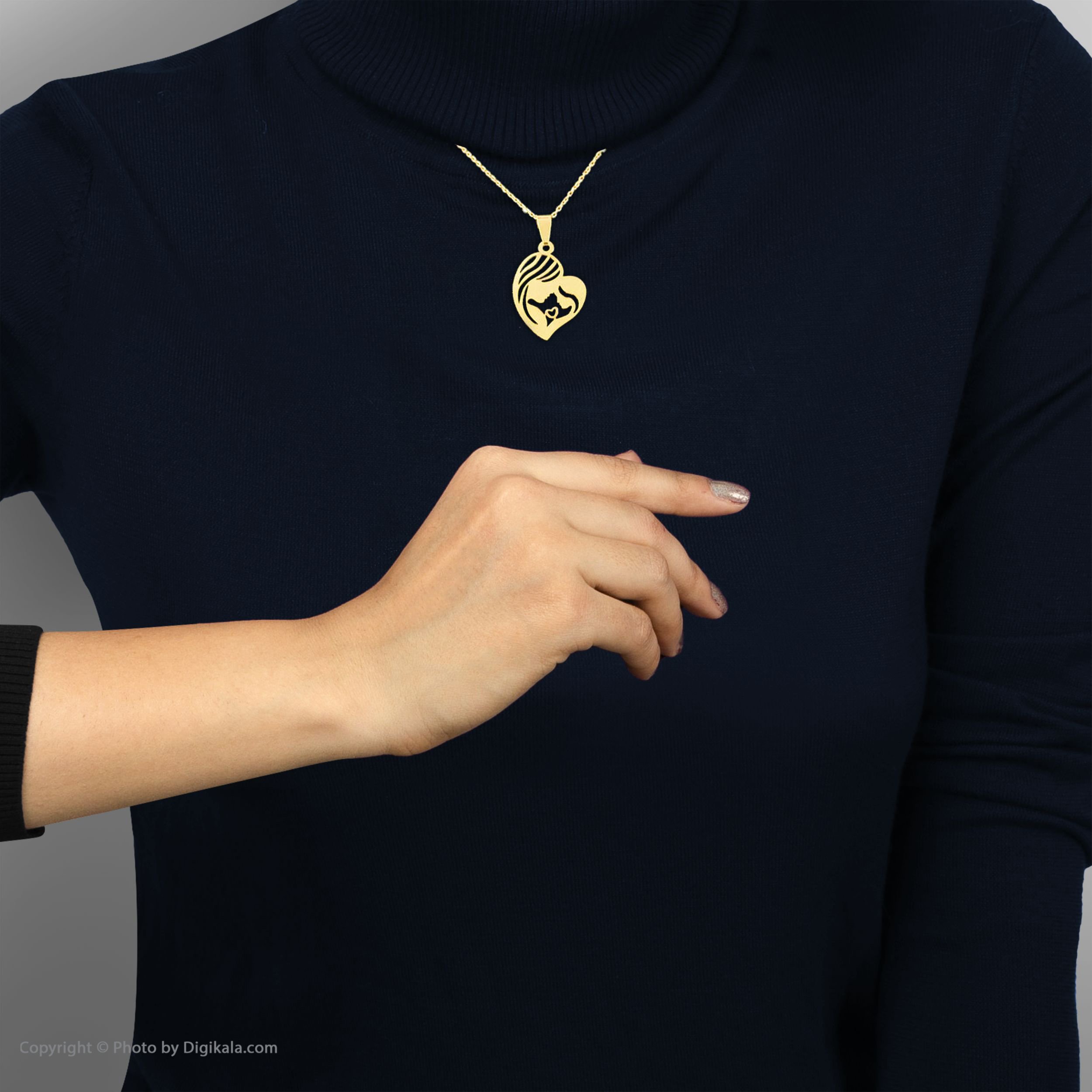 گردنبند طلا 18 عیار زنانه با زنجیر حلقه‌ای (فلامینگو) نیکان گلد مدل مادر — تصویر 5 از 6