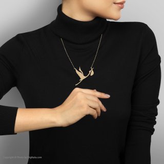 گردنبند طلا 18 عیار زنانه با زنجیر حلقه‌ای (فلامینگو) نیکان گلد مدل لک لک — تصویر 4 از 4
