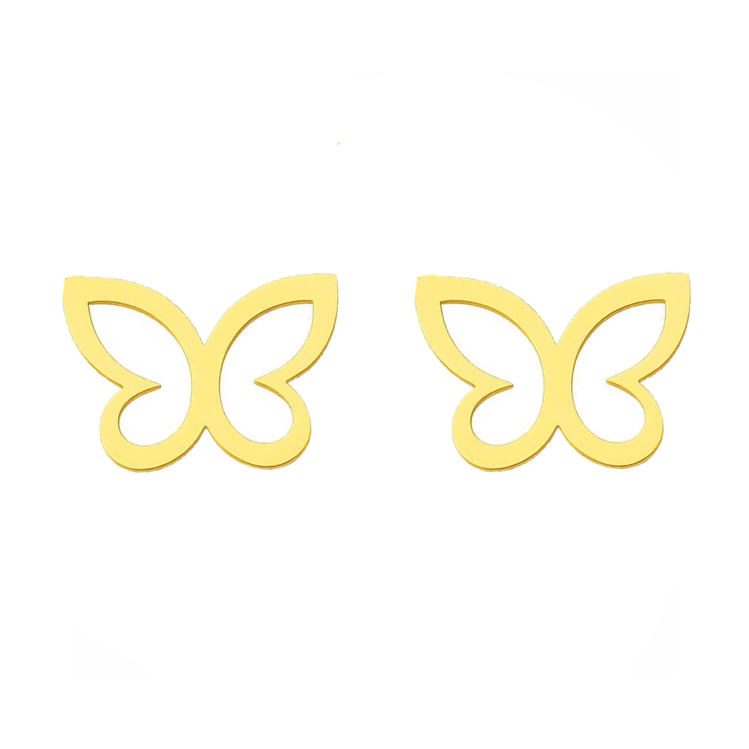گوشواره میخی طلا 18 عیار زنانه نیکان گلد مدل پروانه کد 621 — تصویر 1 از 2