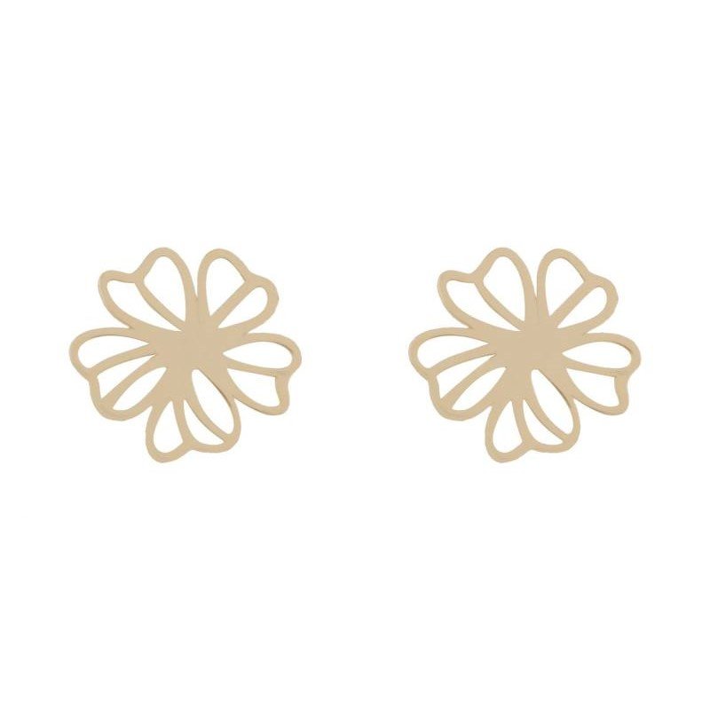 گوشواره طلا 18 عیار زنانه قیراط طرح گل کد GH5225 — تصویر 2 از 3