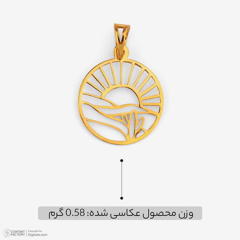 آویز گردنبند طلا 18 عیار زنانه نیکان گلد طرح طبیعت — تصویر 3 از 7