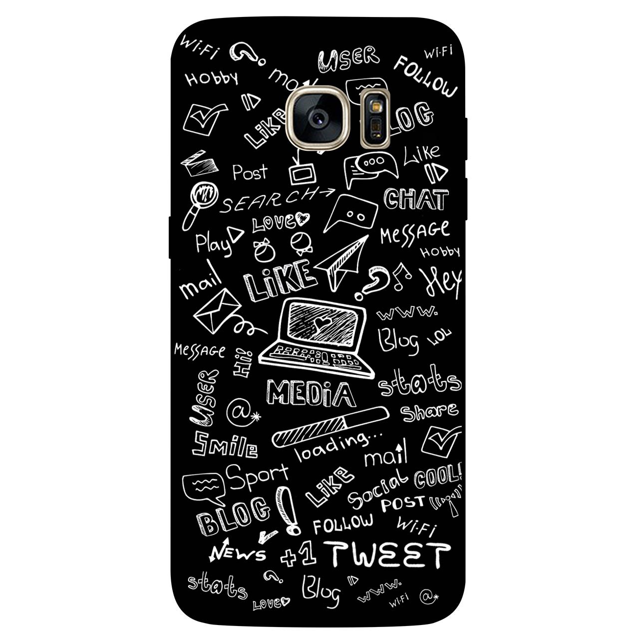 کاور مگافون طرح رسانه های اجتماعی مدل 1898 مناسب برای گوشی موبایل سامسونگ Galaxy S7