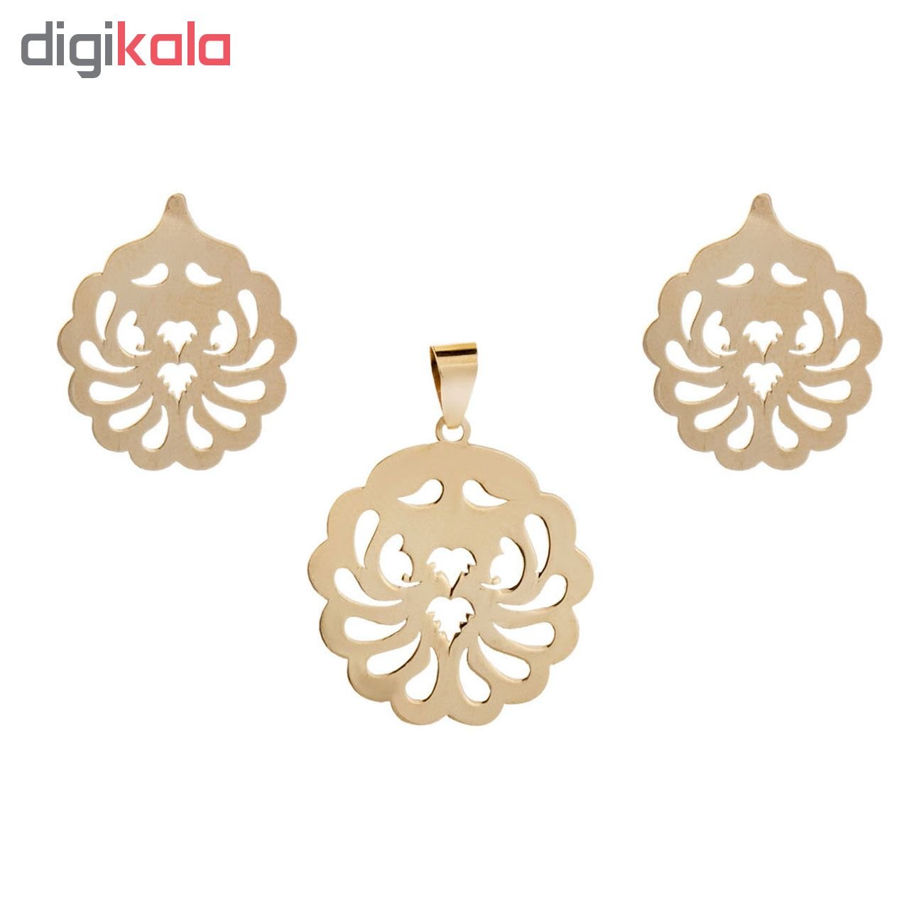 نیم ست طلا 18 عیار زرلوکس کد on-38 — تصویر 2 از 8