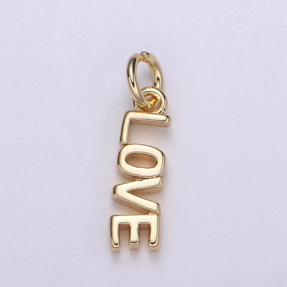 آویز گردنبند طلا 18 عیار زنانه قیراط طرح Love کد GH2762 — تصویر 2 از 4