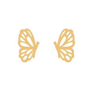 گوشواره میخی طلا 18 عیار زنانه نیکان گلد مدل بال پروانه 11452 — تصویر 1 از 2