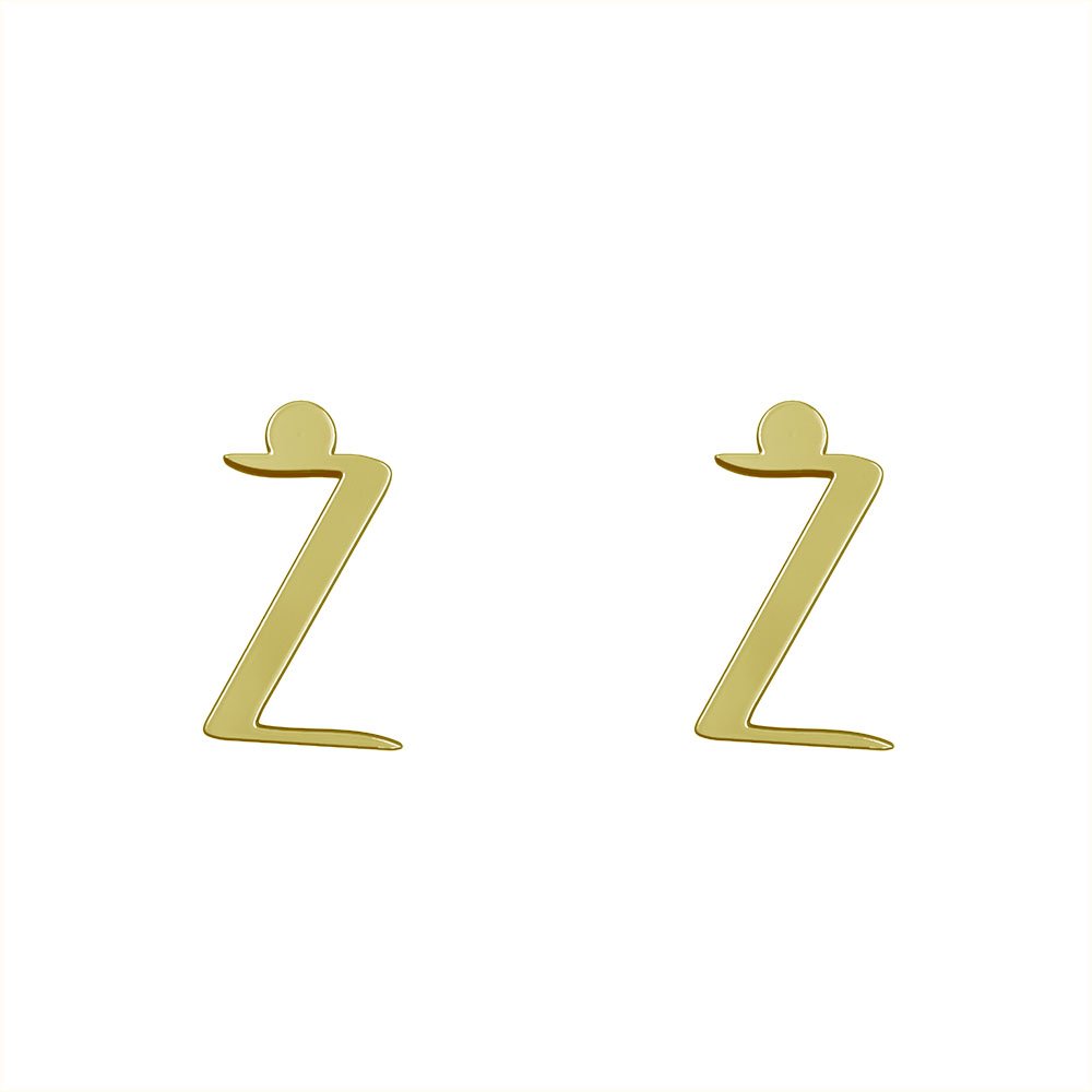 گوشواره میخی طلا 18 عیار زنانه نیکان گلد مدل حرف Z — تصویر 1 از 4