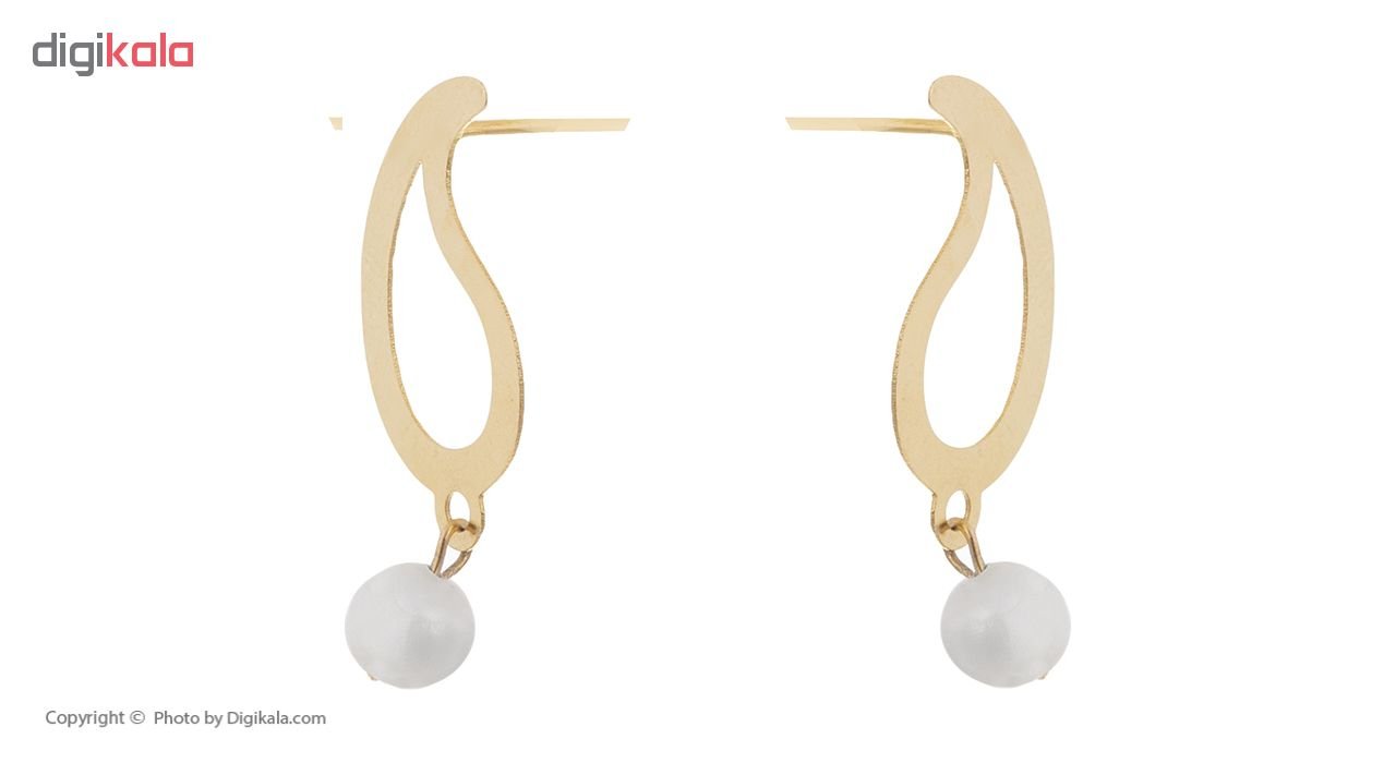گوشواره طلا 18 عیار زنانه طرح بته جقه کد 404 — تصویر 2 از 5