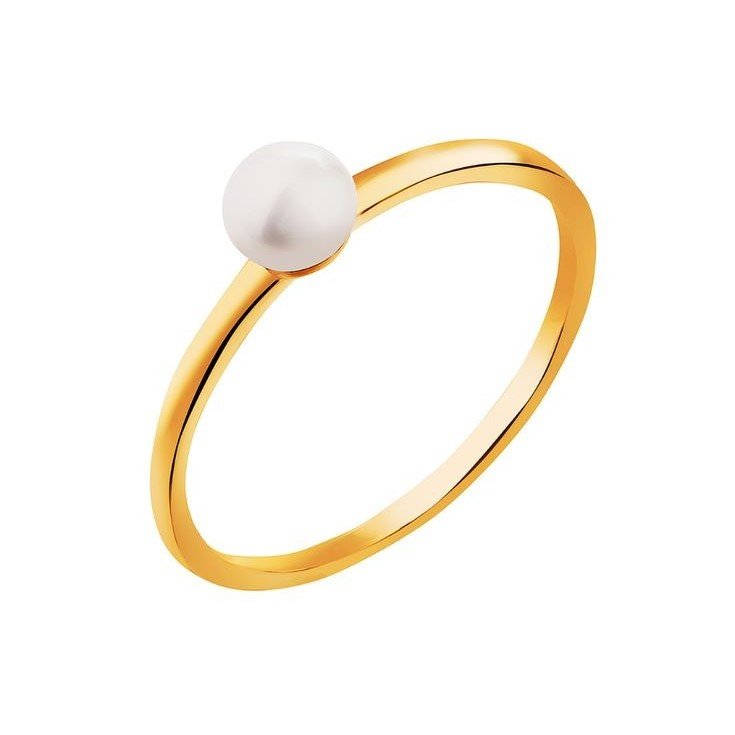 انگشتر طلا 18 عیار زنانه قیراط طرح مروارید کد GH2791 — تصویر 2 از 3