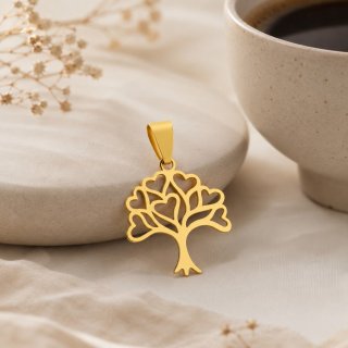 آویز گردنبند طلا 18 عیار زنانه گلدینا طرح درخت زندگی — تصویر 2 از 3