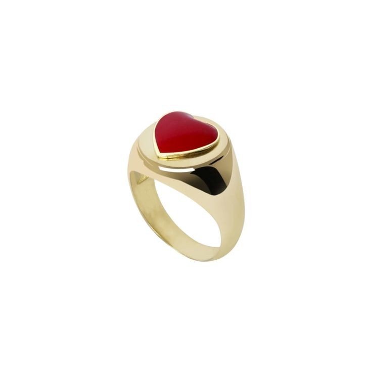 انگشتر طلا 18 عیار زنانه قیراط طرح قلب کد GH5974 — تصویر 2 از 3