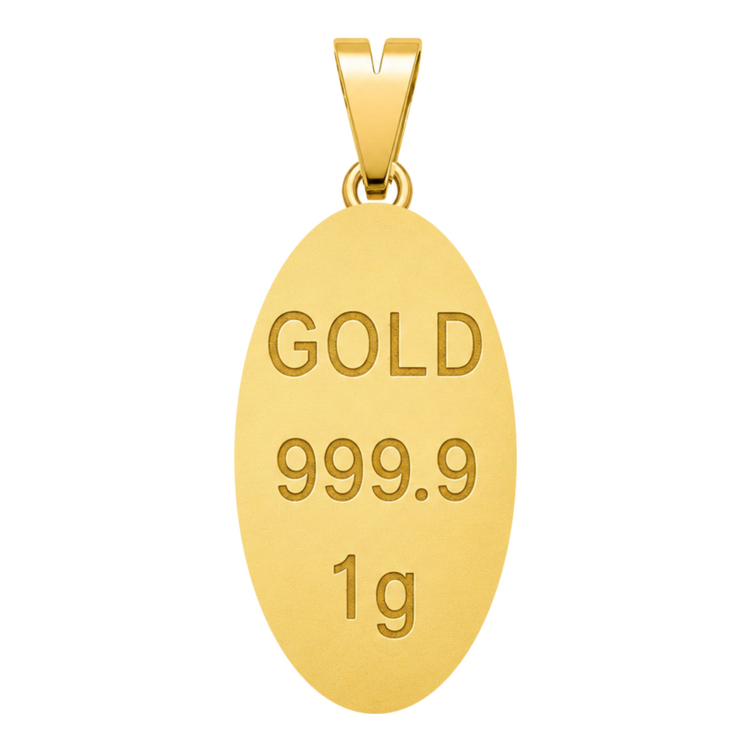 آویز گردنبند طلا 18 عیار زنانه نیکان گلد طرح شمش999.9 — تصویر 1 از 2