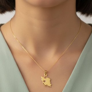 آویز گردنبند طلا 18 عیار زنانه نیکان گلد طرح ایران — تصویر 3 از 3