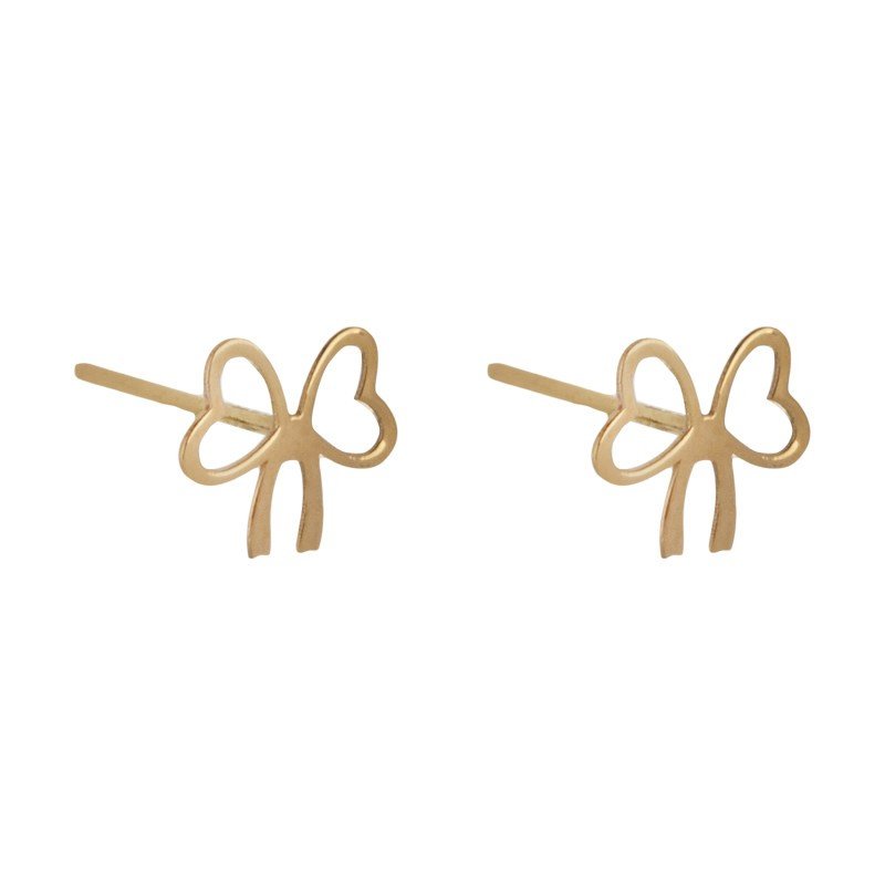 گوشواره طلا 18 عیار زنانه قیراط مدل پاپیون کد GH6252 — تصویر 3 از 4
