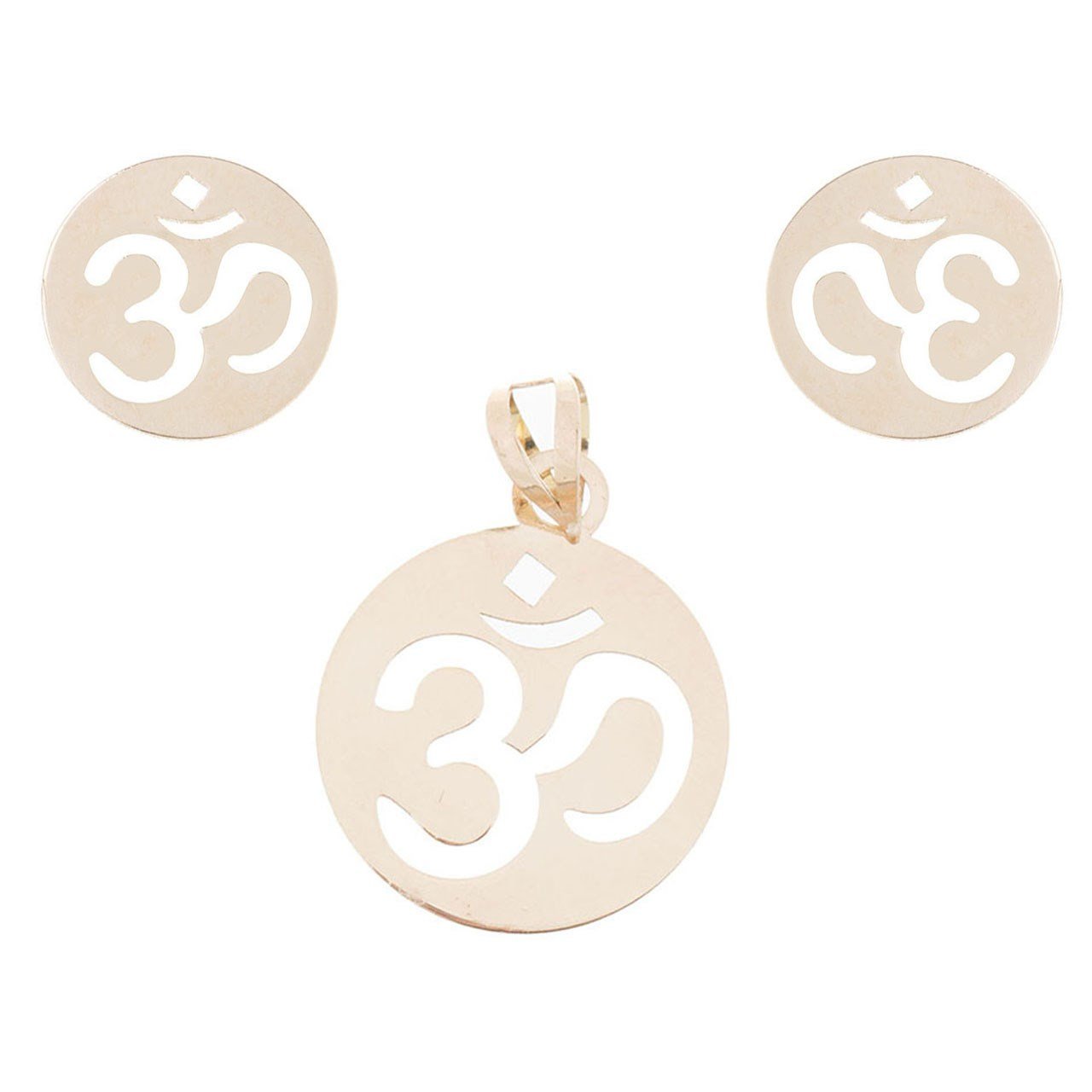 نیم ست طلا 18 عیار زنانه طرح ام کد SG569 — تصویر 1 از 6