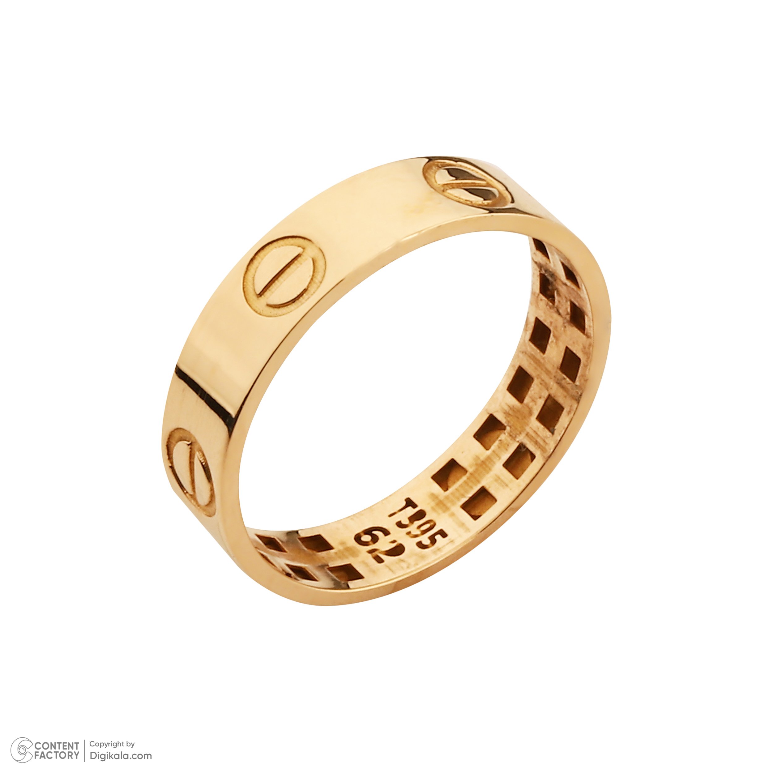 انگشتر طلا 18 عیار زنانه با طرح کارتیه لاو نیکان گلد مدل لاو پیچ — تصویر 3 از 5