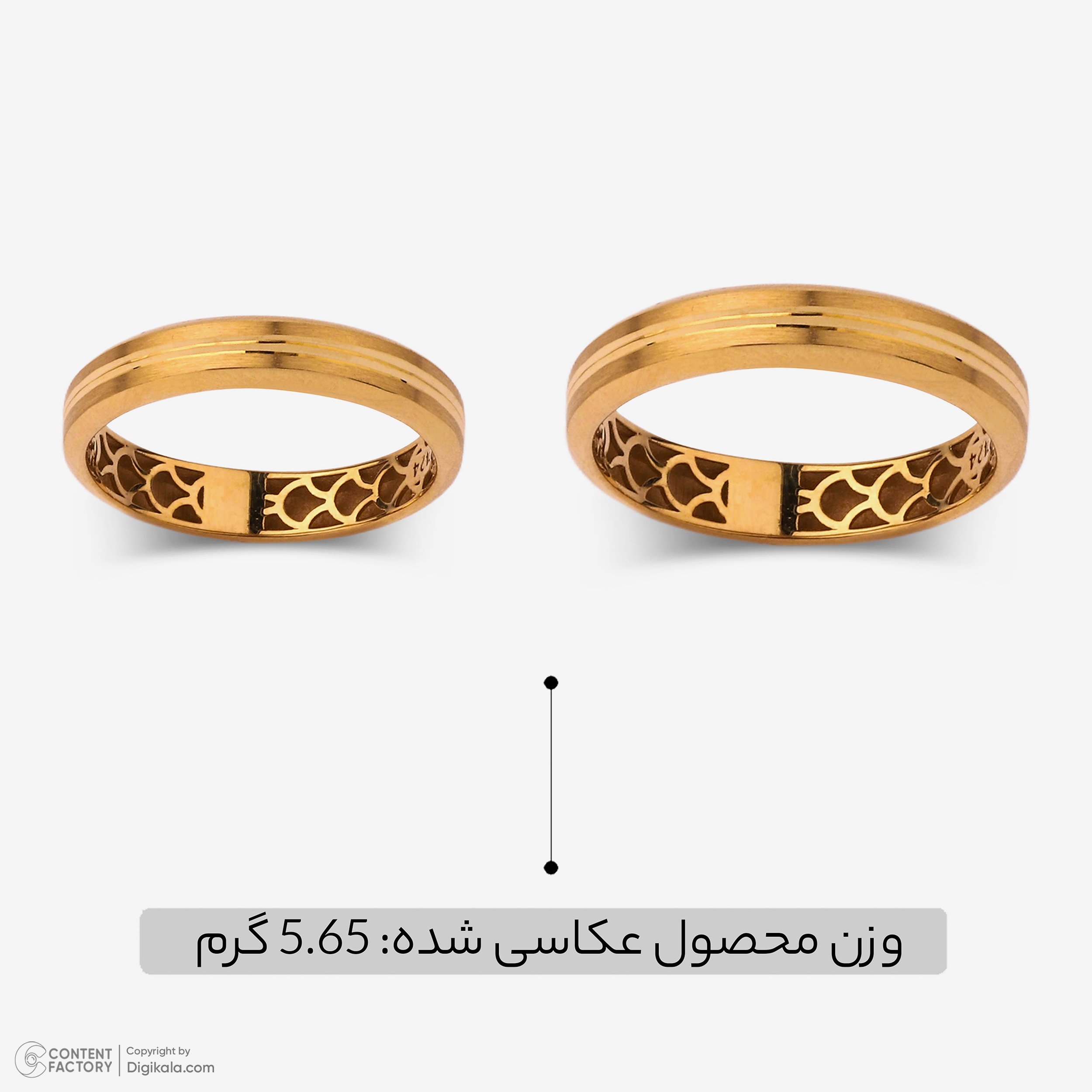 ست حلقه طلا 18 عیار زنانه و مردانه نیکان گلد مدل NK223 — تصویر 3 از 5
