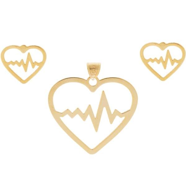 نیم ست طلا 18 عیار زنانه مرجان مدل 0865 — تصویر 1 از 8