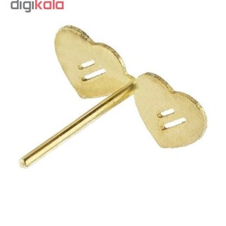 گوشواره طلا 18 عیار زنانه طرح قلب کد UN001 — تصویر 4 از 4