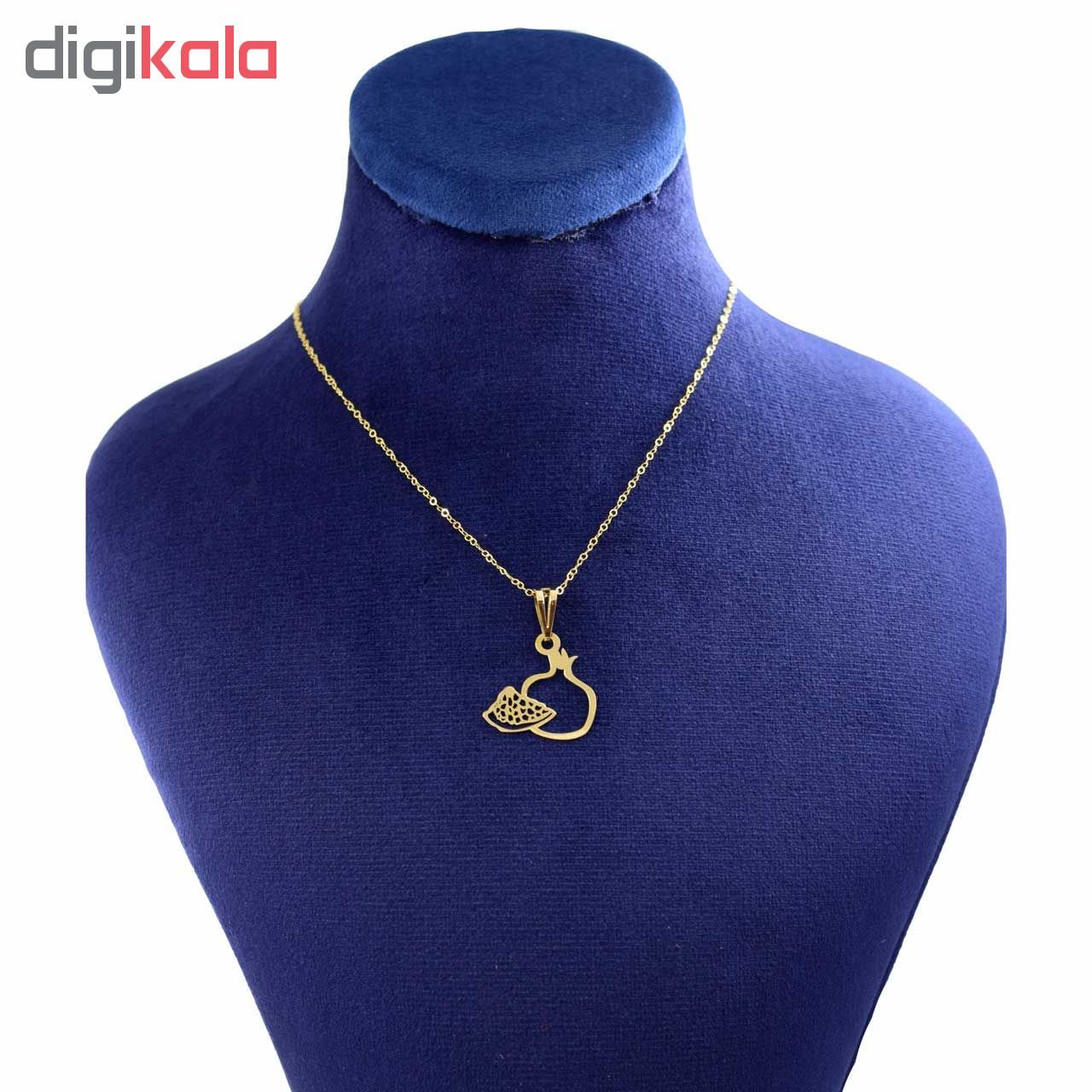 گردنبند طلا 18 عیار زنانه با زنجیر حلقه‌ای (فلامینگو) نیکان گلد مدل انار — تصویر 3 از 4