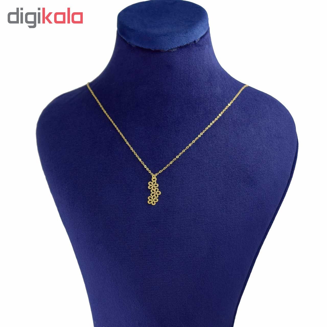 گردنبند طلا 18 عیار زنانه با زنجیر حلقه‌ای (فلامینگو) نیکان گلد مدل گل — تصویر 3 از 4