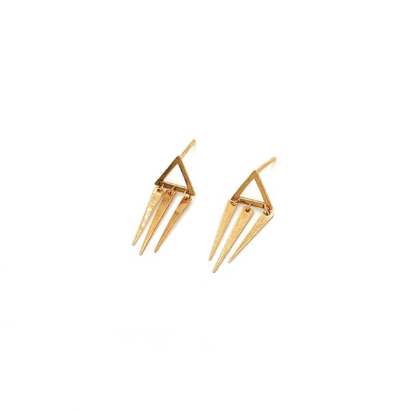 گوشواره طلا 18 عیار زنانه مدل مثلث کد Es1106 — تصویر 2 از 4