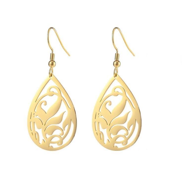 گوشواره طلا 18 عیار زنانه قیراط طرح اشک کد GH3678 — تصویر 2 از 4