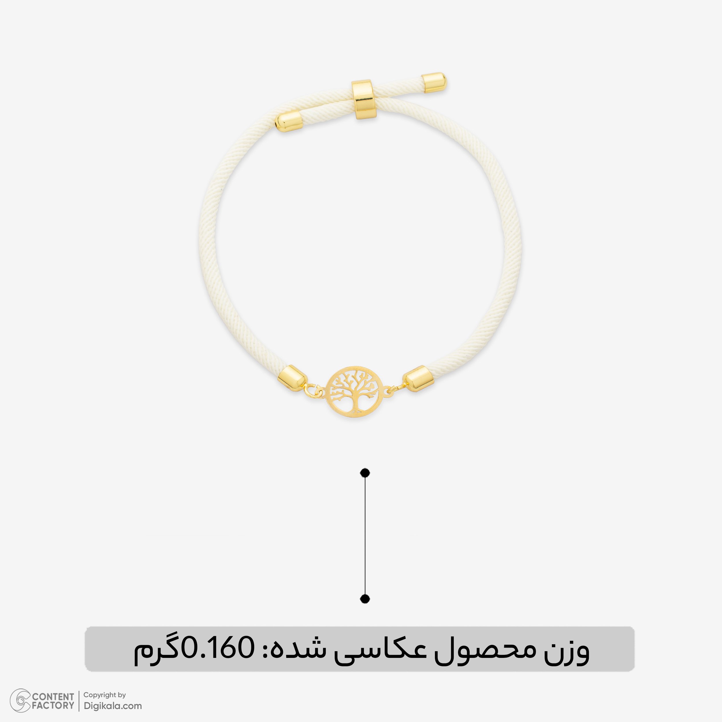 دستبند طلا 18 عیار زنانه با بند بافت نیکان گلد مدل NK223 — تصویر 5 از 6
