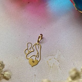 آویز گردنبند طلا 18 عیار زنانه مدل مادر و کودک — تصویر 2 از 3