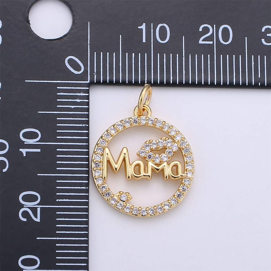 آویز گردنبند طلا 18 عیار زنانه قیراط طرح MaMa کد GH3027 — تصویر 3 از 4