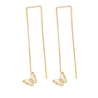 گوشواره بخیه ای طلا 18 عیار زنانه نیکان گلد مدل پروانه عاشق کد NK361 — تصویر 1 از 2