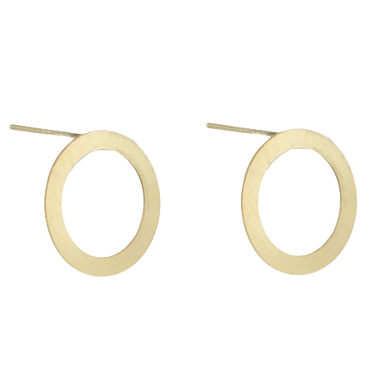 گوشواره طلا 18 عیار زنانه قیراط طرح دایره کد GH3966 — تصویر 3 از 4