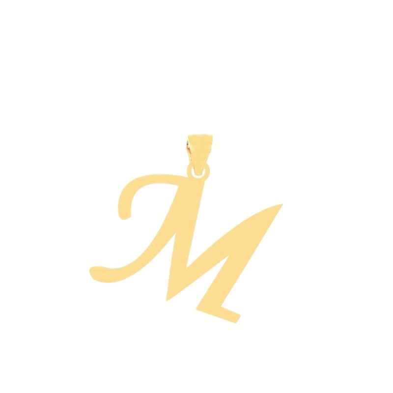 آویز گردنبند طلا 18 عیار زنانه قیراط طرح M کد GH6297 — تصویر 1 از 3